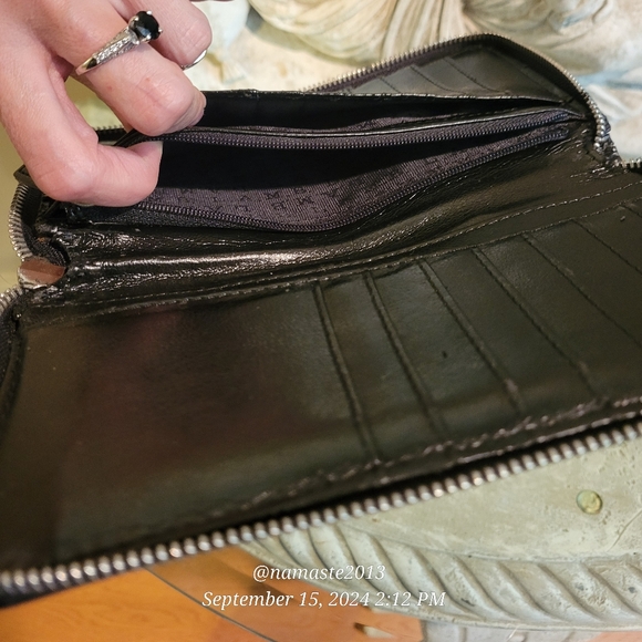 L.A.M.B. Gwen Stefani Logo Paint Spill Graffiti Wallet Leather PVC Designer #45 - Picture 10 of 12